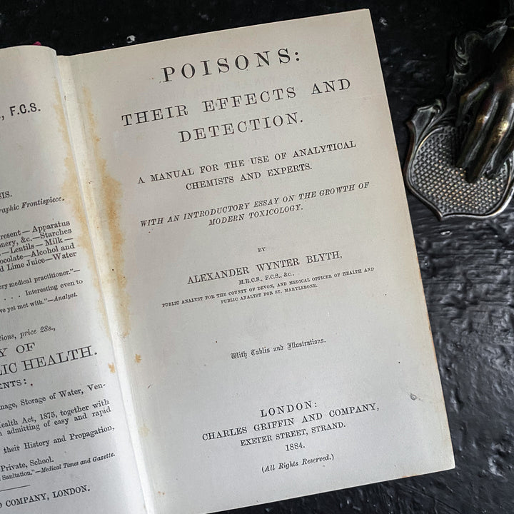 Poisons: Their Effects and Detection