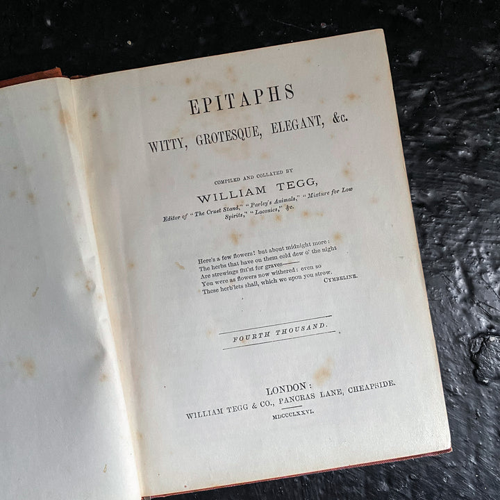 Épitaphes : pleins d'esprit, grotesques et élégants