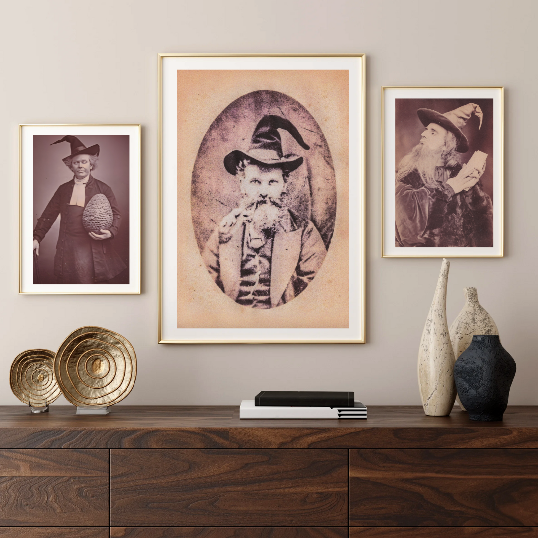 Wizard Portrait Art Print Wizarding Gallery Wall Art Ghost Halloween