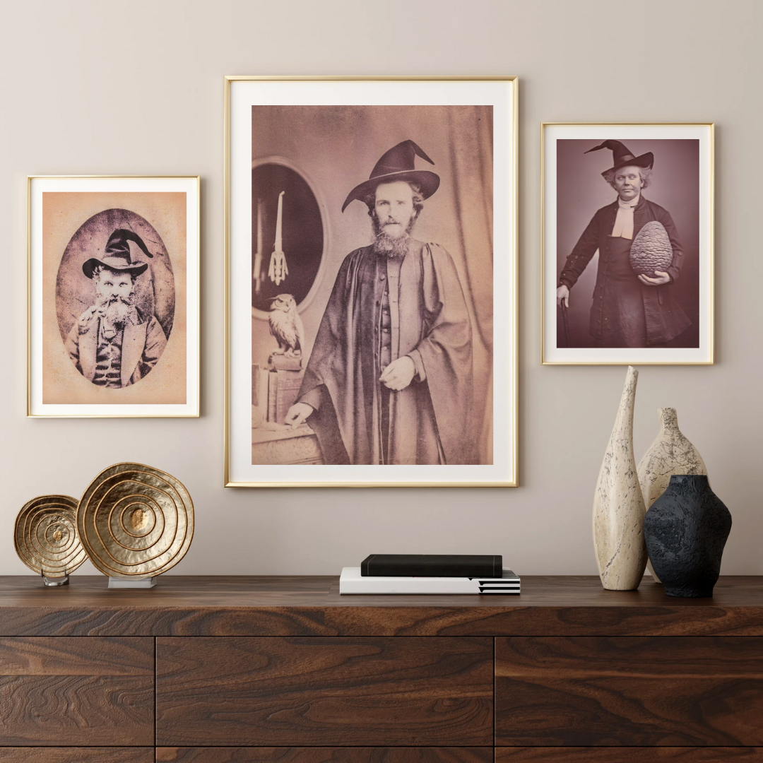 Wizard Portrait Art Print Wizarding Gallery Wall Art Magical Professor Ancient Runes