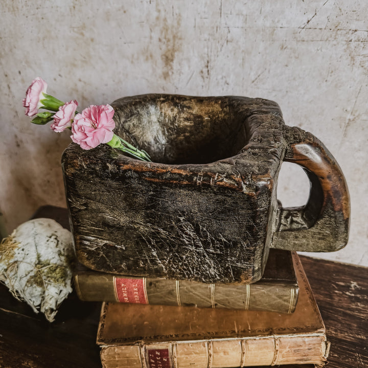 Vintage Wood Mortar Tool