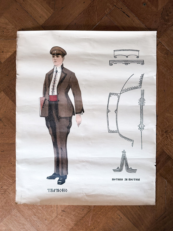 1930s Bulgarian Vintage School Uniform Mockup Three