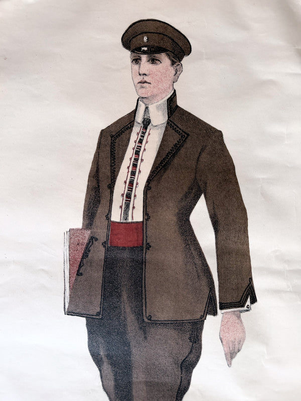 1930s Bulgarian Vintage School Uniform Mockup Three