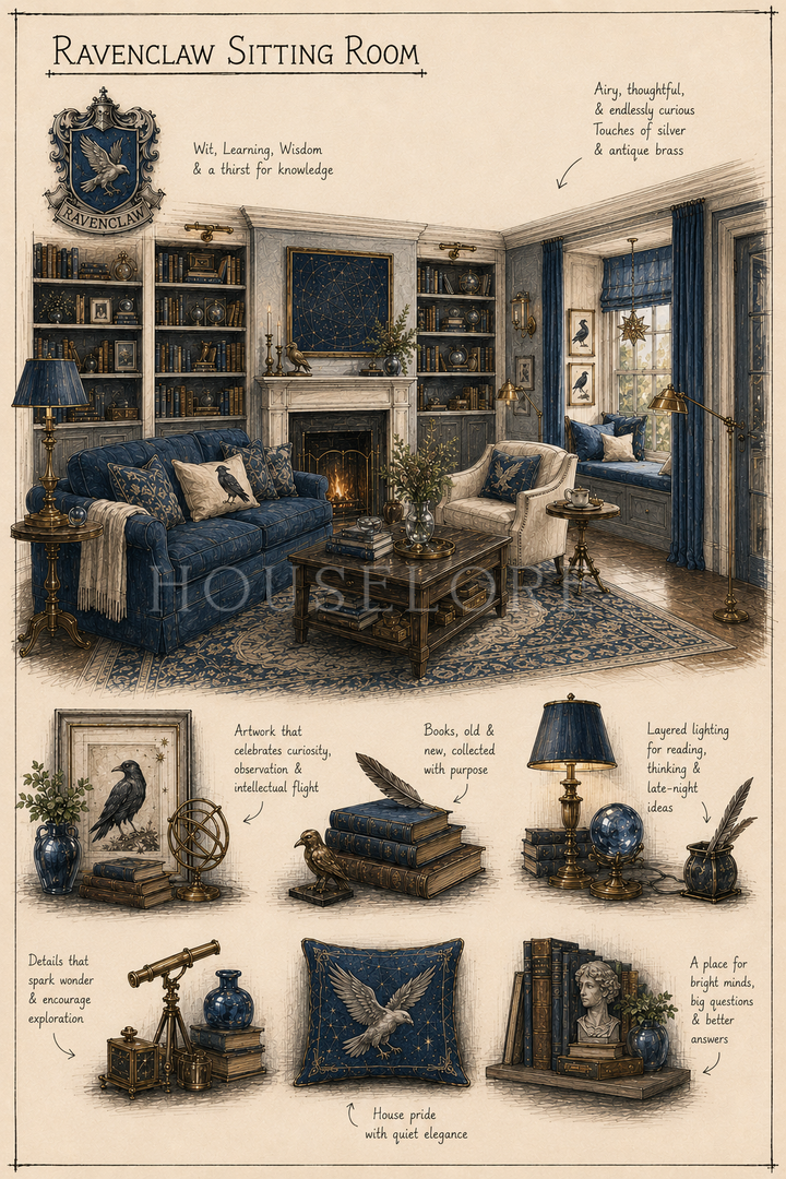 Ravenclaw-Inspired Interior Design Guide