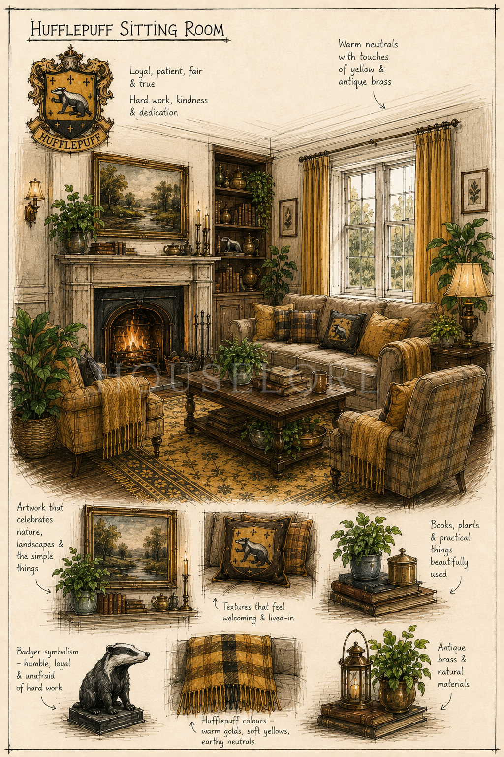 Hufflepuff-Inspired Interior Design Guide