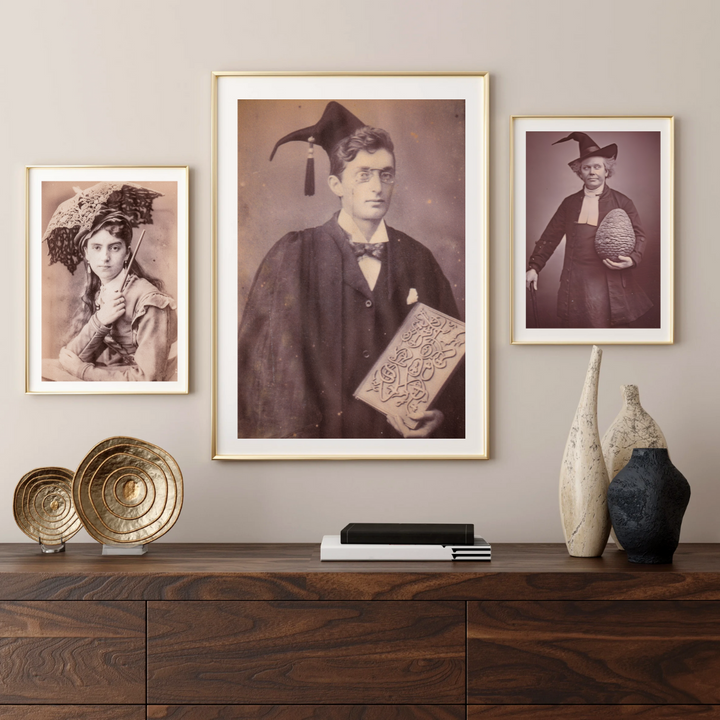 Wizard Portrait Art Print Wizarding Gallery Wall Art Magical Professor Ancient Runes