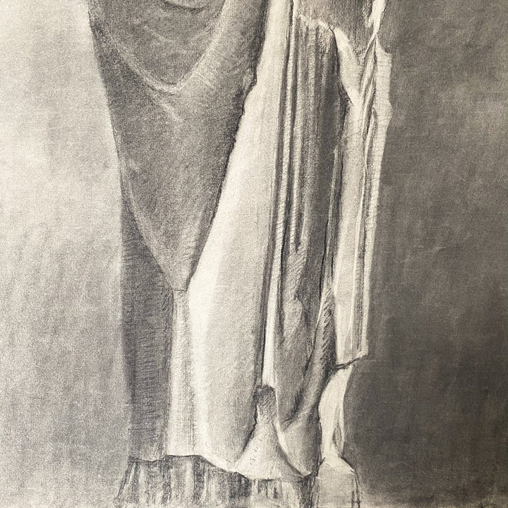 1939 Drawing of a Female Cloaked Statue - Houselore