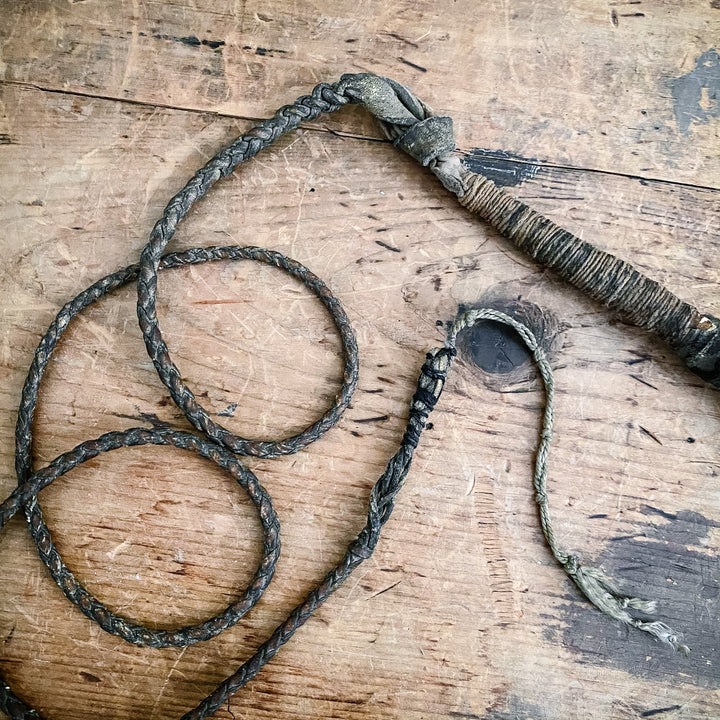 19th Century Deer Leg and Leather Whip - Houselore