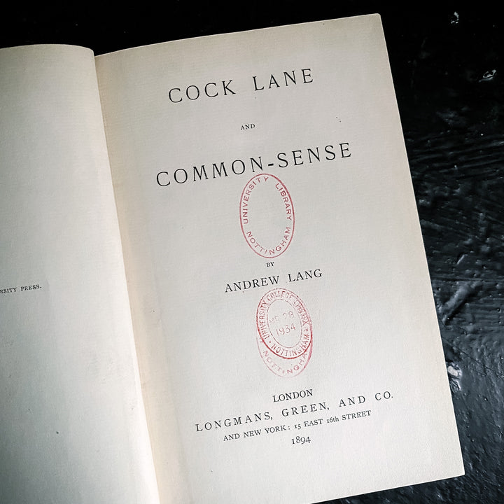 Cock Lane and Common Sense