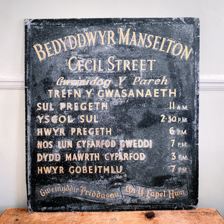 Large Vintage Welsh Church Sign - Houselore