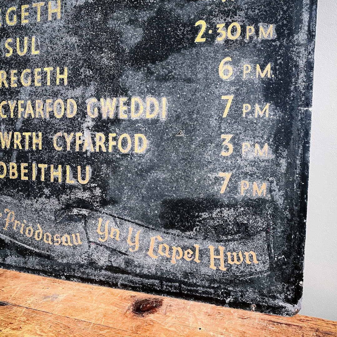 Large Vintage Welsh Church Sign - Houselore