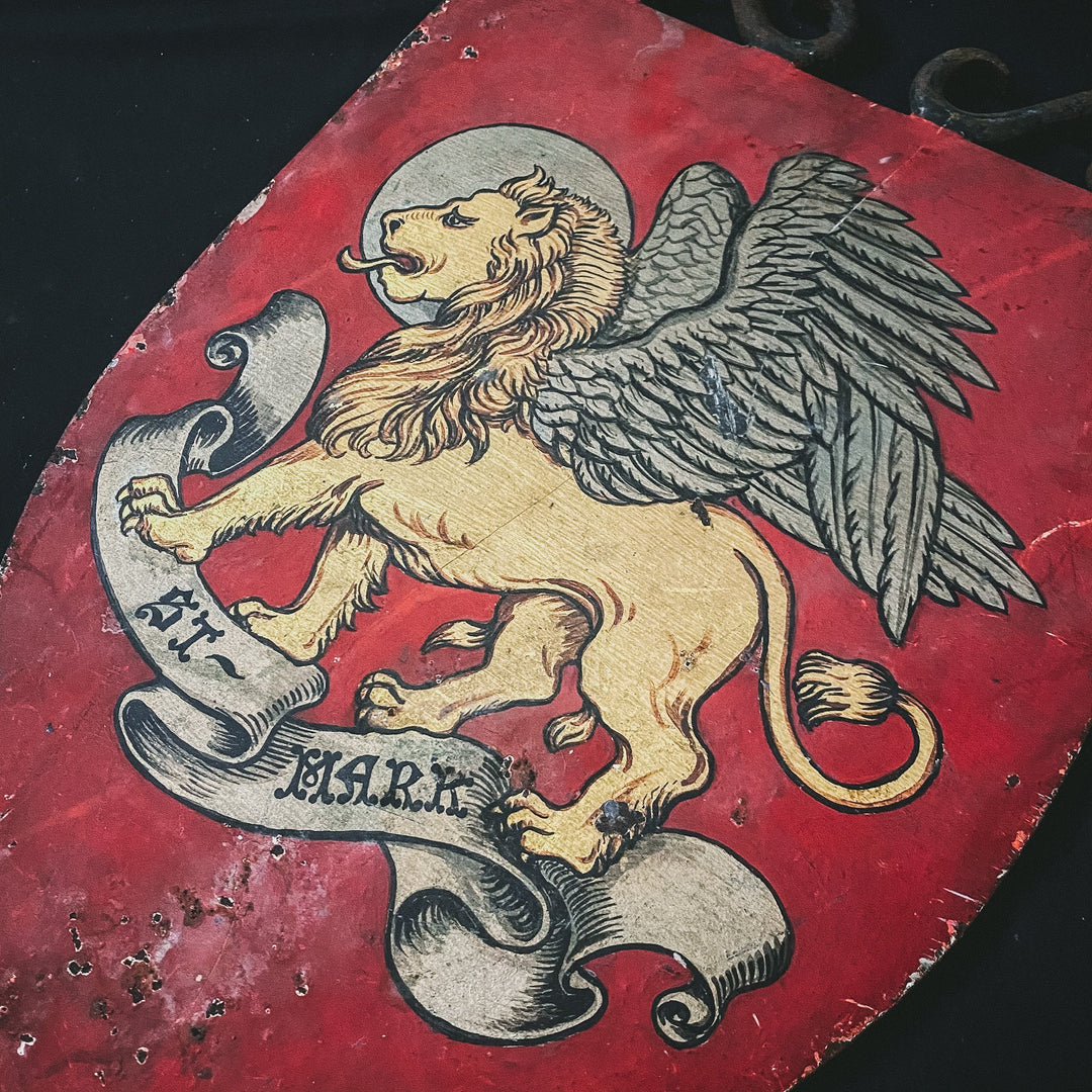 Set of 3 Vintage Hand Painted Heraldic Shields - Houselore