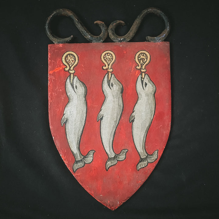 Set of 3 Vintage Hand Painted Heraldic Shields - Houselore