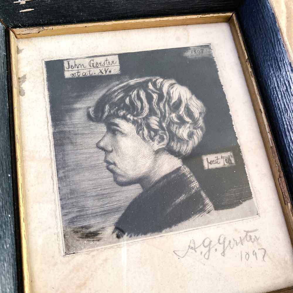 Signed Engraving of John Gerster - Houselore