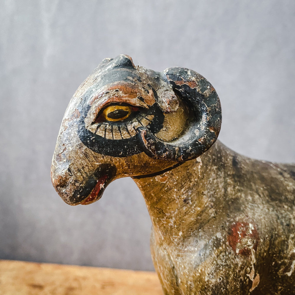 Victorian Painted Toy Ram - Houselore