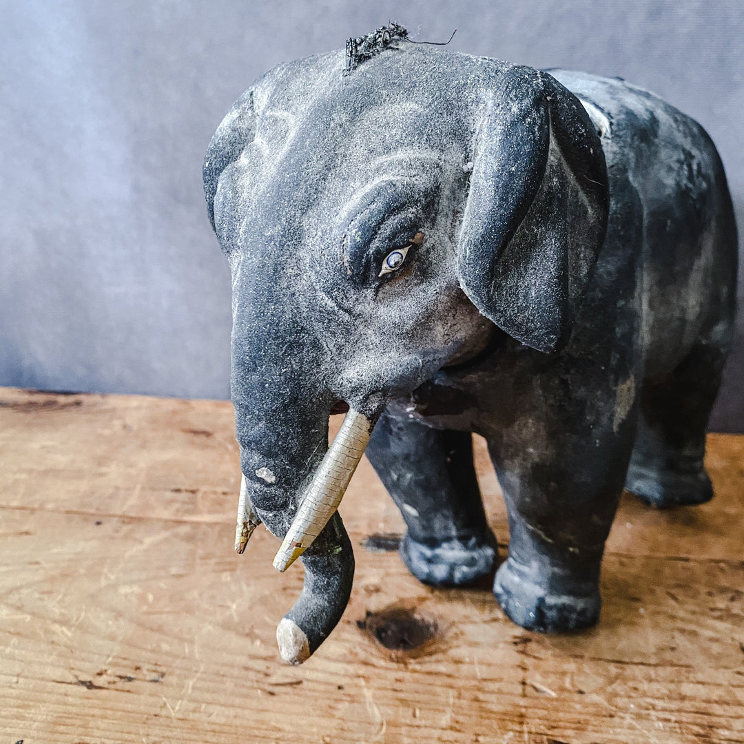 Victorian Plaster Nodder Elephant - Houselore