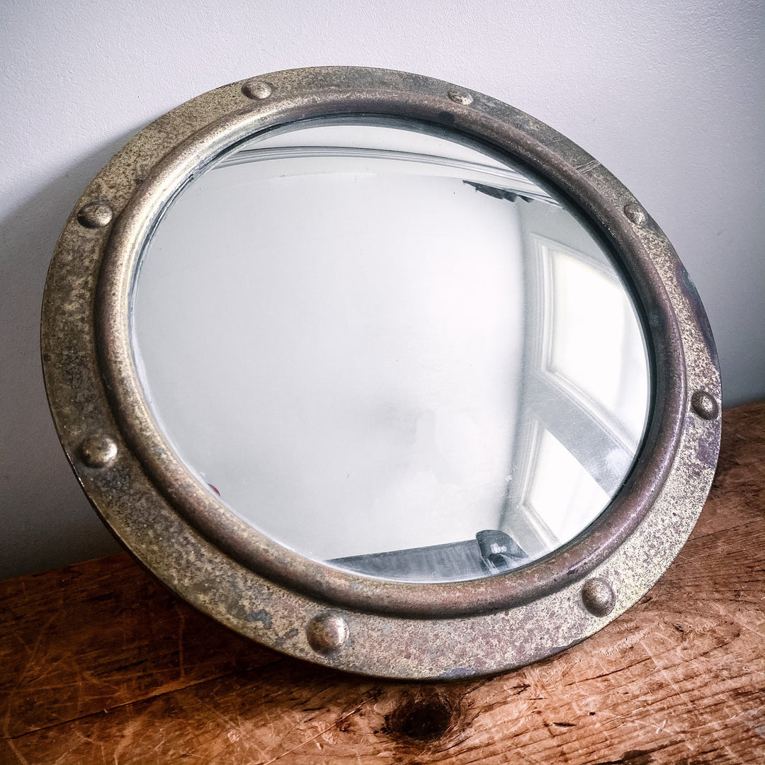 Vintage Brass Nautical Mirror - Houselore