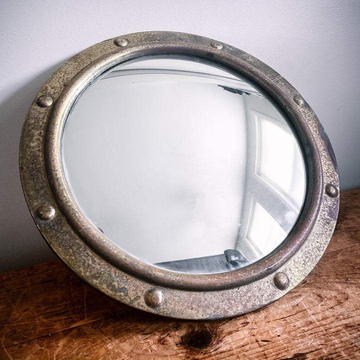 Vintage Brass Nautical Mirror - Houselore
