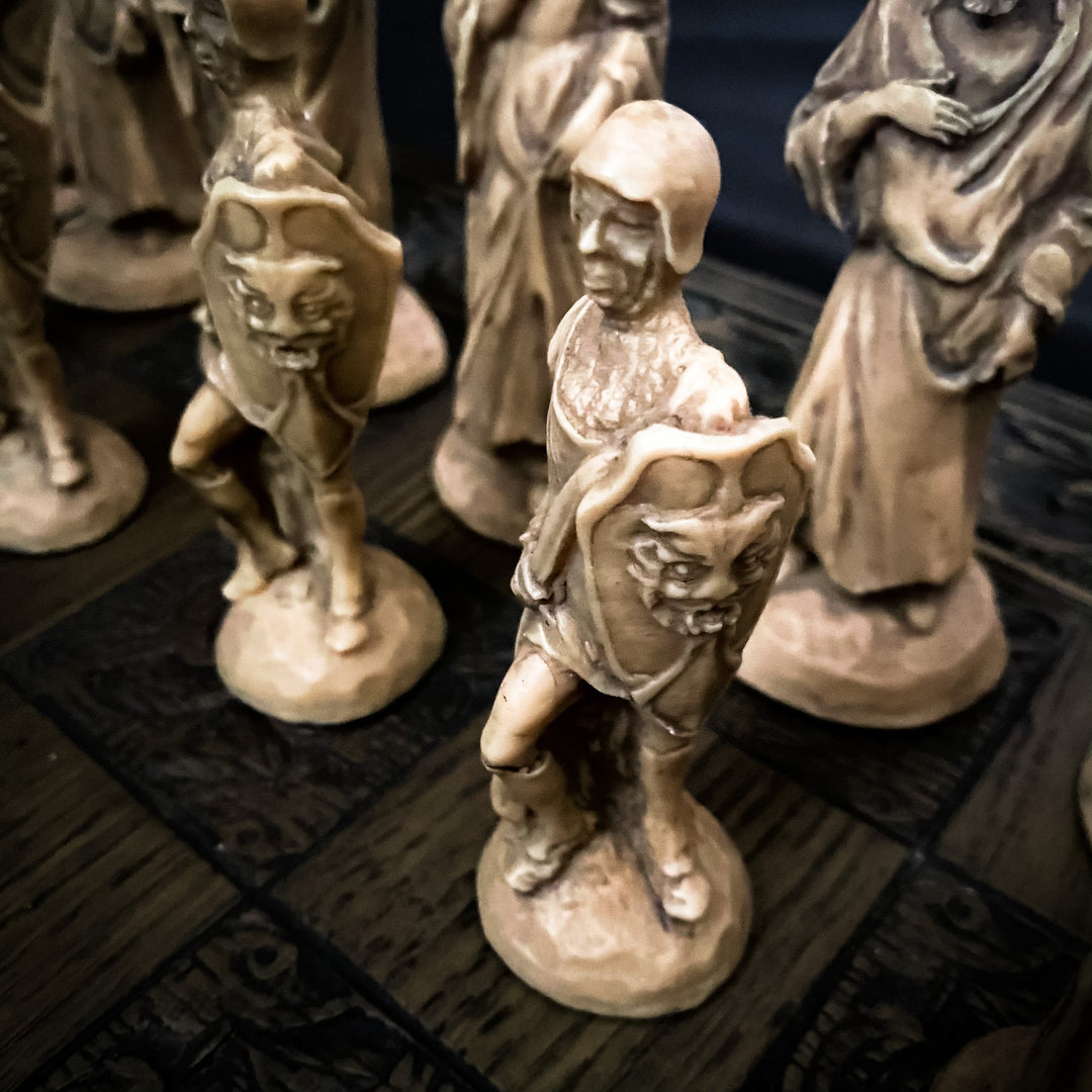 Vintage Hand Carved Celtic Chess Set - Houselore