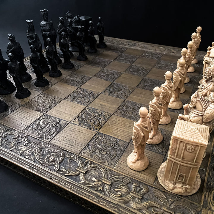 Vintage Hand Carved Celtic Chess Set - Houselore