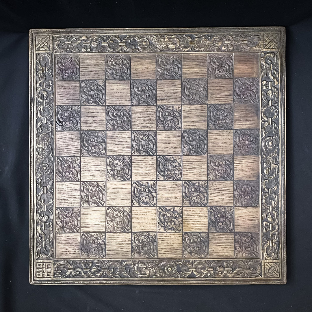 Vintage Hand Carved Celtic Chess Set - Houselore