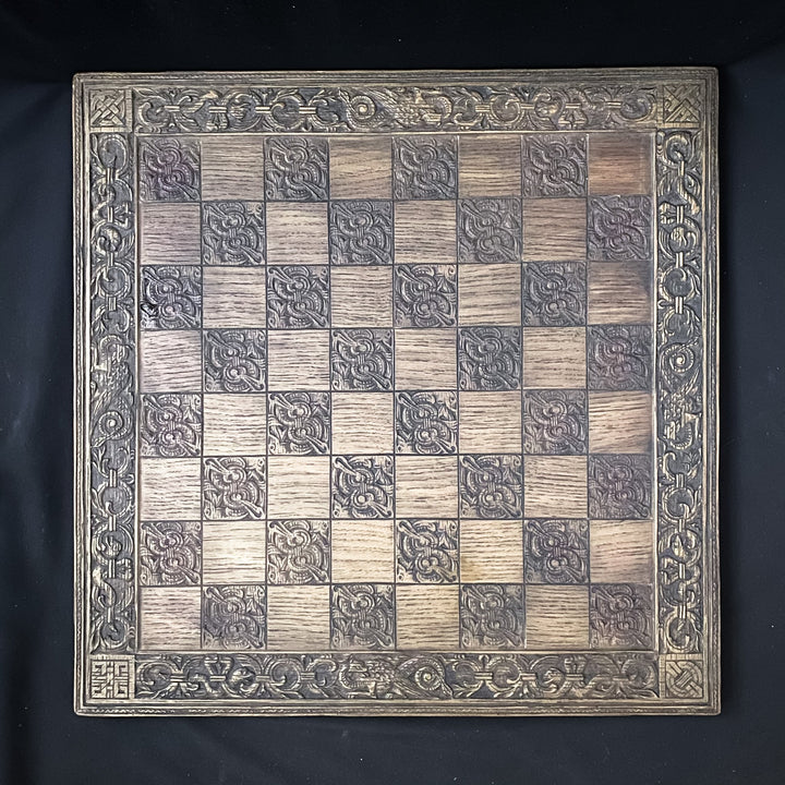 Vintage Hand Carved Celtic Chess Set - Houselore