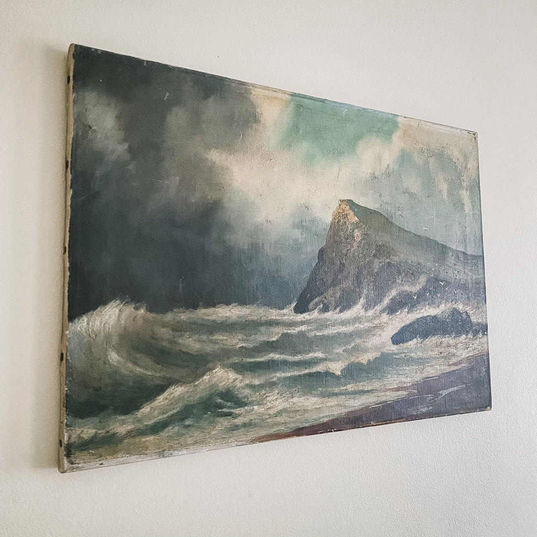Vintage Oil on Canvas Seascape - Houselore