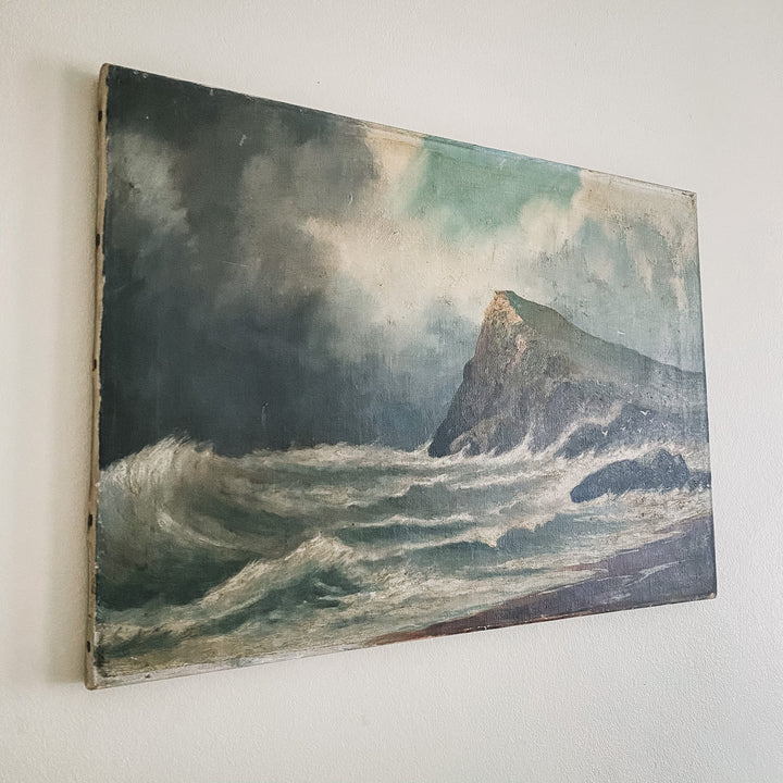 Vintage Oil on Canvas Seascape - Houselore