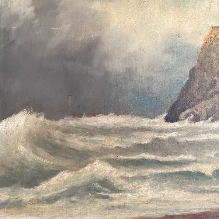 Vintage Oil on Canvas Seascape - Houselore